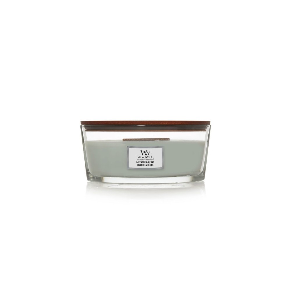WoodWick Lavender & Cedar scented candle with wooden wick 453,6 g