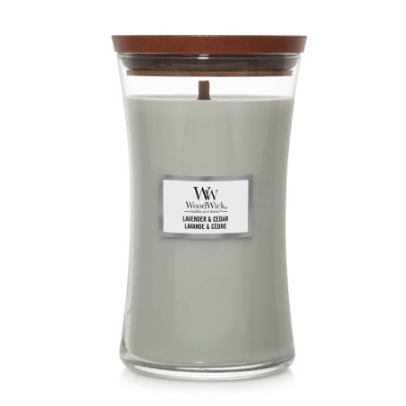 WoodWick Lavender & Cedar scented candle with wooden wick 609,5 g