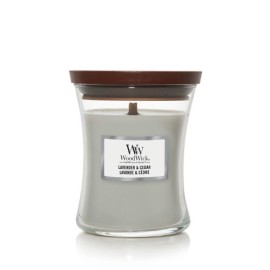 WoodWick Lavender & Cedar scented candle with wooden wick 275 g