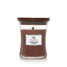 WoodWick Stone Washed Suede scented candle with wooden wick 275 g