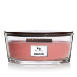 WoodWick Melon & Pink Quartz scented candle with wooden wick 453,6 g