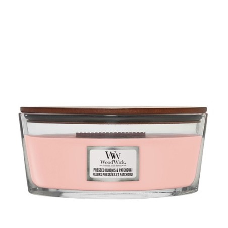 WoodWick Pressed Blooms & Patchouli scented candle with wooden wick 453,6 g