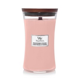 WoodWick Pressed Blooms & Patchouli scented candle with wooden wick 609,5 g