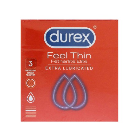 Durex Feel Thin Extra Lubricated Condoms 3 pcs