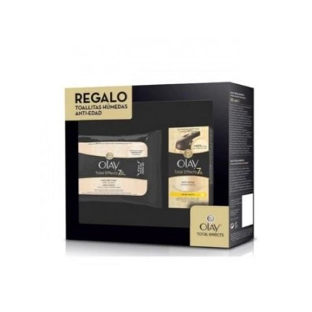 Olay Total Effects 7in1 Set Anti-Ageing Feather Weight Moisturiser Spf15 50ml + Wipes