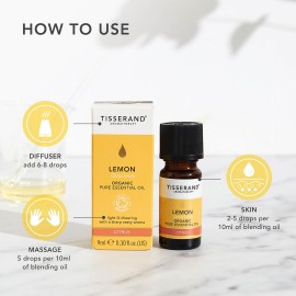 Tisserand Lemon Organic Pure Essential Oil 9 ml