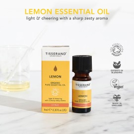 Tisserand Lemon Organic Pure Essential Oil 9 ml