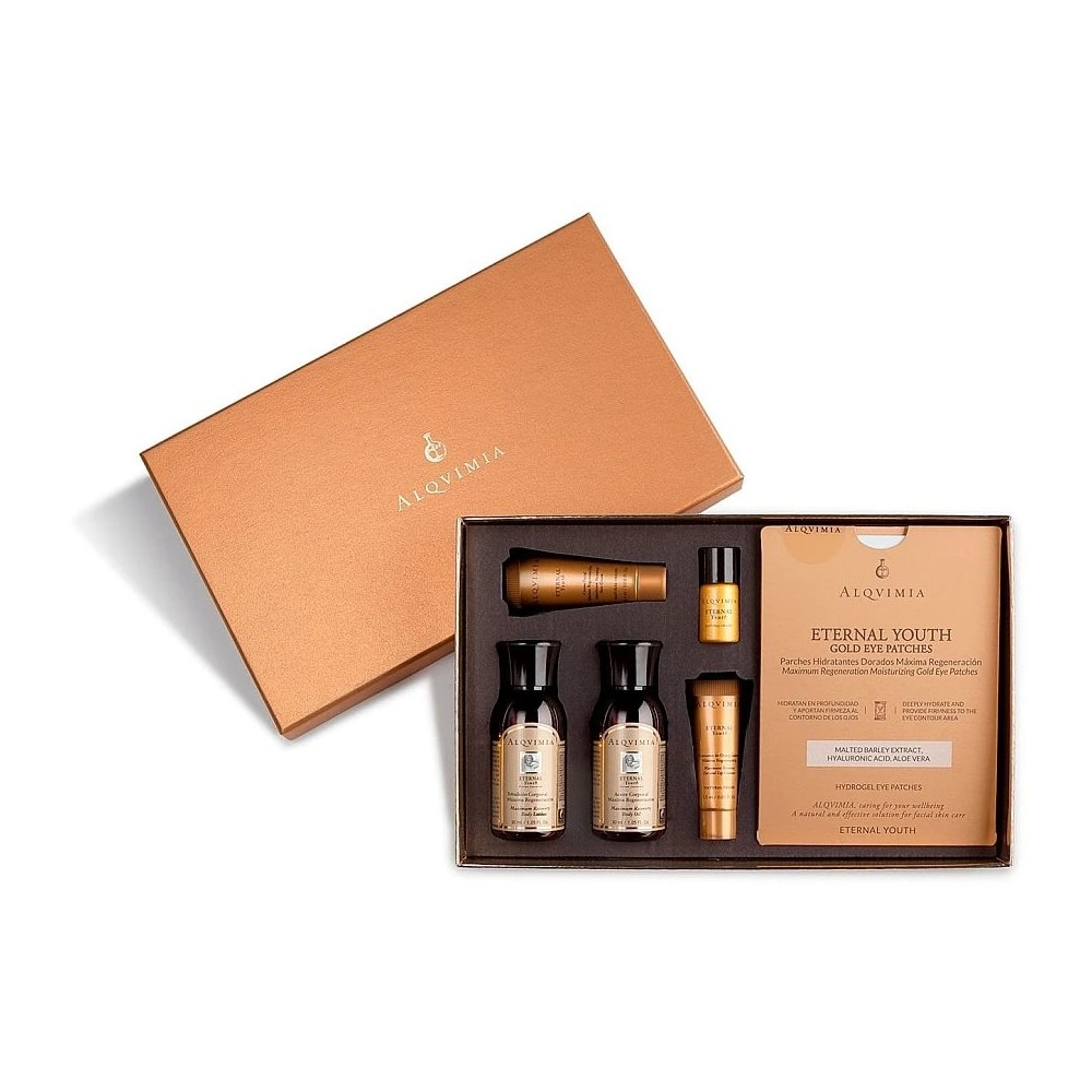 Alqvimia Eternal Supreme Youth kit: Eternal Youth facial serum 1.5 ml + Eternal Youth facial cream 3 ml + Eternal Youth body oil