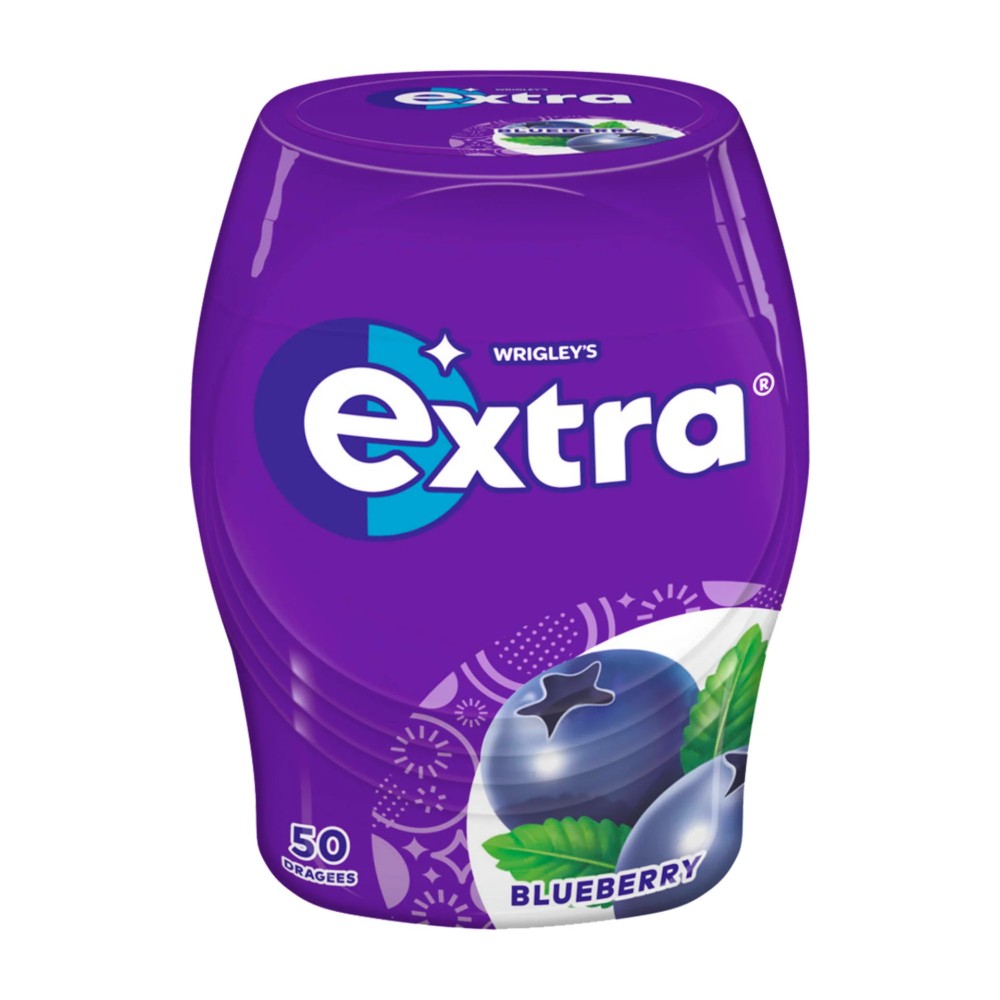 Wrigley's Extra Blueberry chewing gum 50 coated tablets