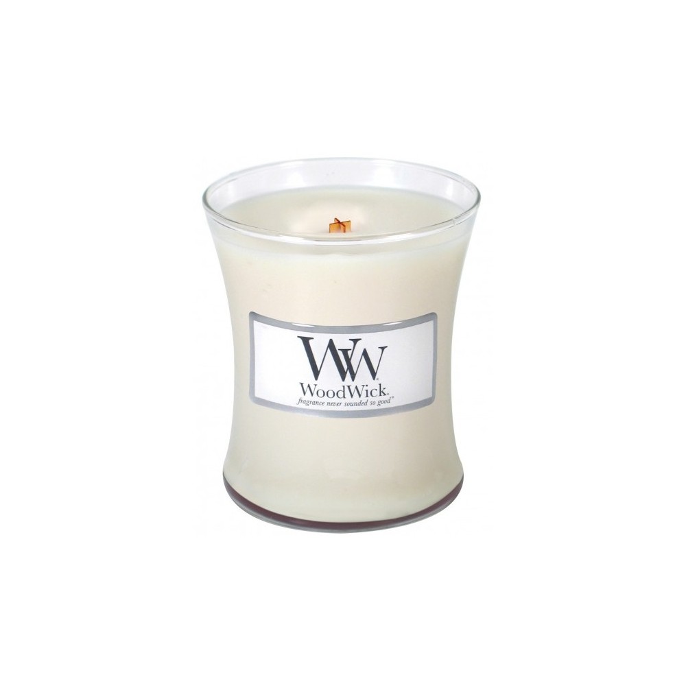 WoodWick Vanilla Bean scented candle with wooden wick 85 g