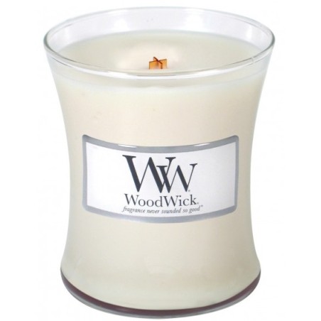 WoodWick Vanilla Bean scented candle with wooden wick 85 g