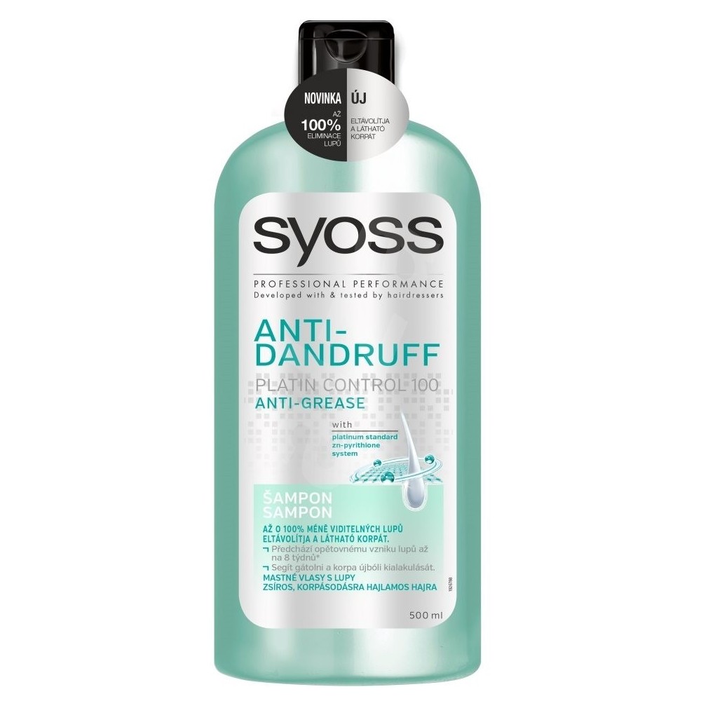 Syoss Anti-Schuppen Platin Control 100 Anti-Fett Shampoo 500 ml / 16,9 fl oz