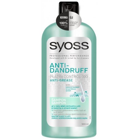 Syoss Anti-Schuppen Platin Control 100 Anti-Fett Shampoo 500 ml / 16,9 fl oz
