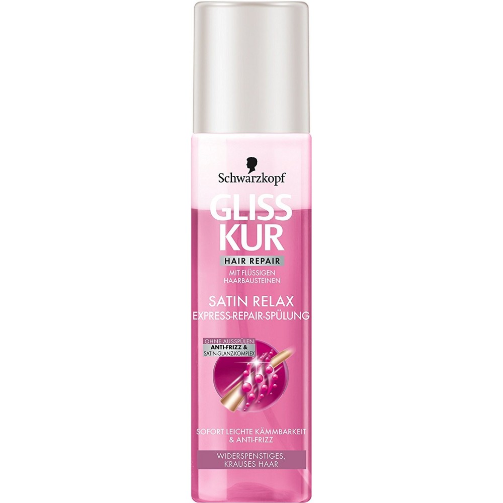 Schwarzkopf Gliss Kur Satin Relax Express Regenerierendes Conditioner-Spray 200 ml / 6,7 fl oz