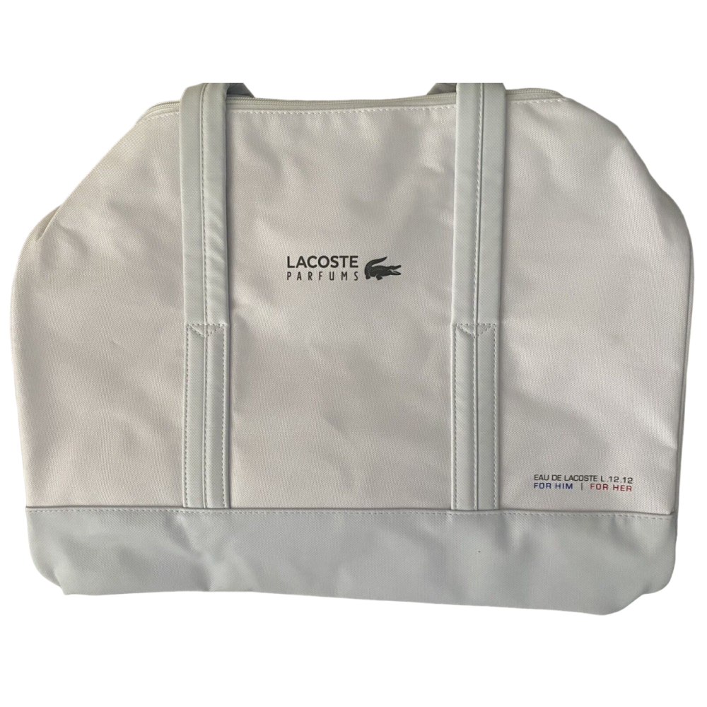 Lacoste, Eau de Lacoste L.12.12, Polyester, Textile Bag, Weekend Bag, White, Unisex, 16 x 10 x 10 inch