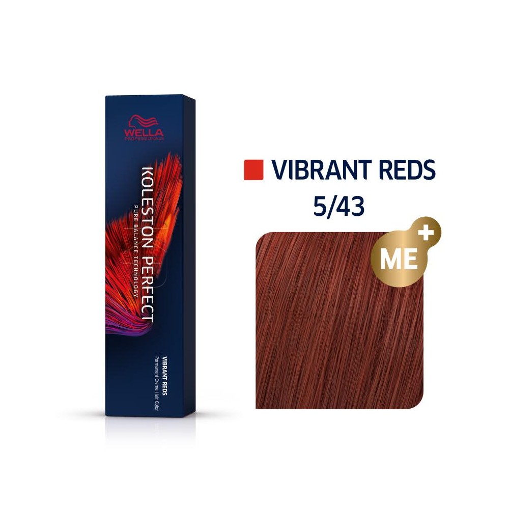 Wella Professionals, Koleston Perfect Me+, Permanent Hair Dye, 5/43 Light Chestnut Golden Red, 60 ml