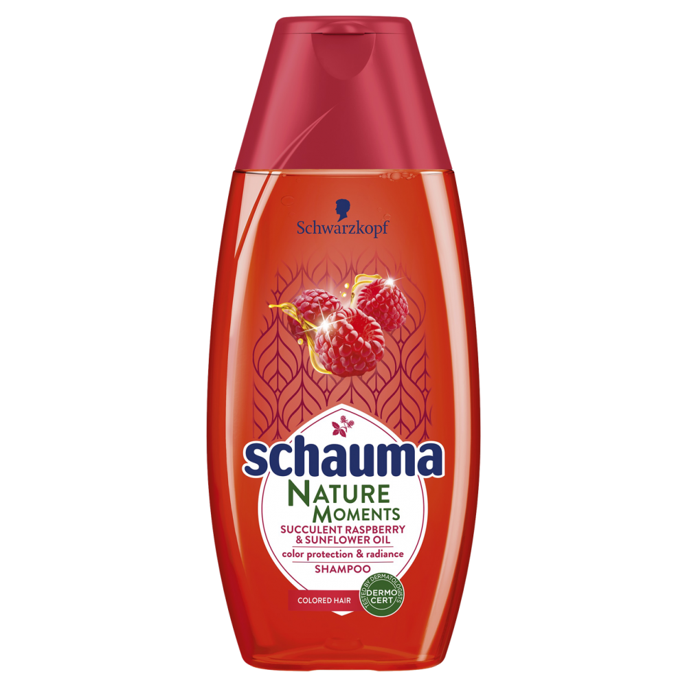 Schwarzkopf Schauma Nature Moments saftiges Himbeer- und Sonnenblumenöl-Shampoo 250 ml / 8,4 fl oz