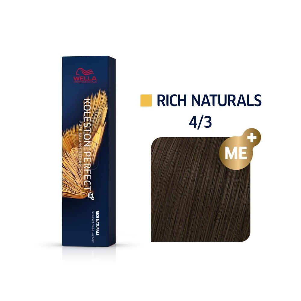 Wella Professionals, Koleston Perfect Me+, Permanent Hair Dye, 4/3 Medium Chestnut Golden, 60 ml