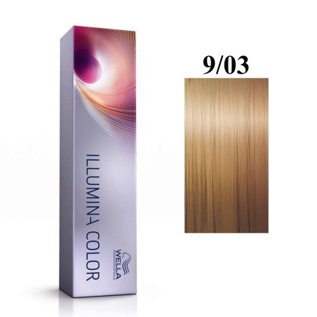 Wella Professionals, Illumina Color, Permanent Hair Dye, 9/03 Bright Blonde Natural Golden, 60 ml