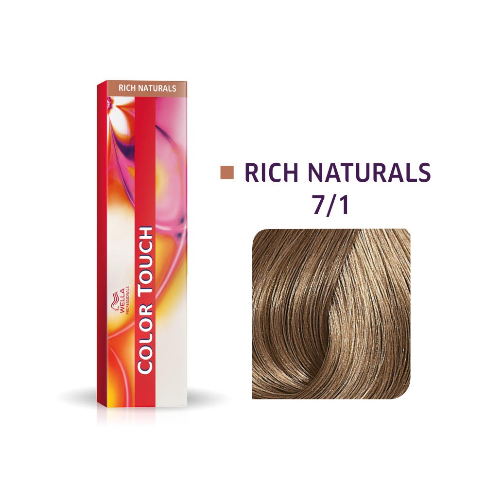 Wella Professionals, Color Touch, Ammonia-Free, Semi-Permanent Hair Dye, 7/1 Medium Ash Blond, 60 ml