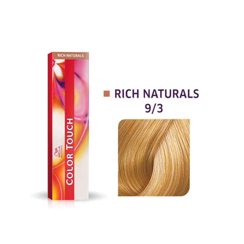 Wella Professionals, Color Touch, Ammonia-Free, Semi-Permanent Hair Dye, 9/3 Golden Light Blonde Mahogany, 60 ml