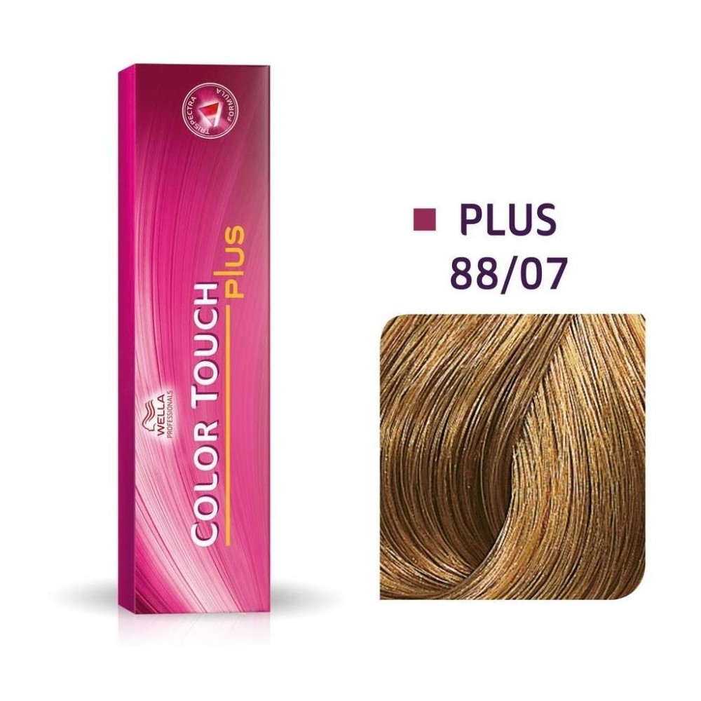 Wella Professionals, Color Touch Plus, Ammonia-Free, Semi-Permanent Hair Dye, 88/07 Light Blonde Natural Intense Chestnut, 60 ml