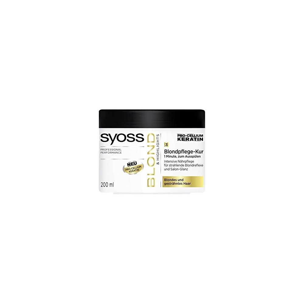 Syoss Blond Highlights 1 Minute Hair Mask 0 Ml 6 8 Oz Fresh Store Eu