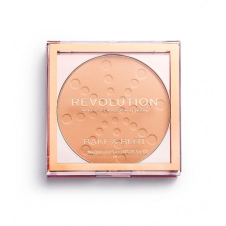 Makeup Revolution, Bake & Blot, Compact Powder, Beige, 5.5 g
