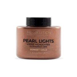 Makeup Revolution, Pearl Lights, Loose Highlighter Powder, Sunset Gold, 25 g