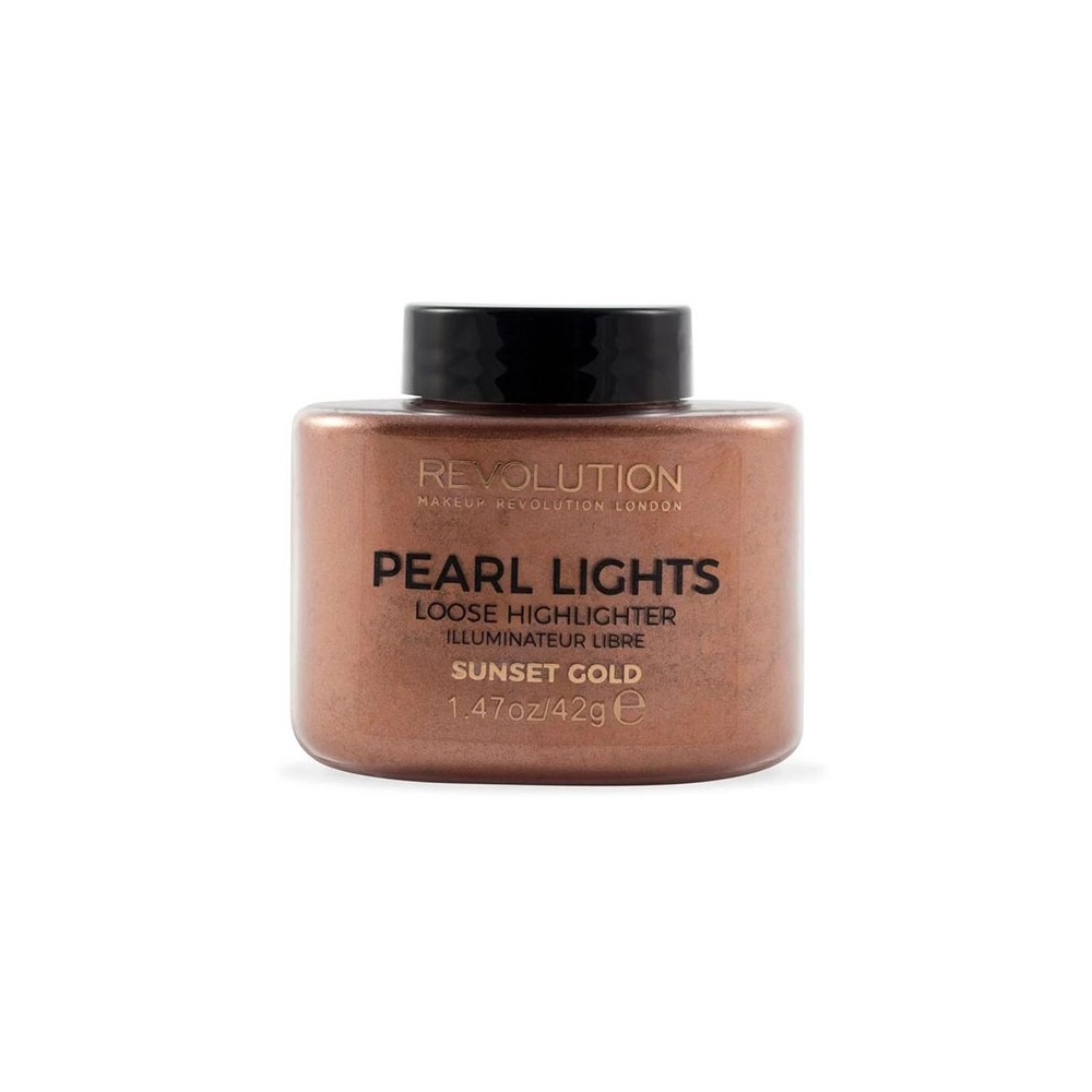 Makeup Revolution, Pearl Lights, Loose Highlighter Powder, Sunset Gold, 25 g