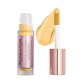 Makeup Revolution, Conceal & Correct, Corrective, Liquid Concealer, Banana Deep, 4 g