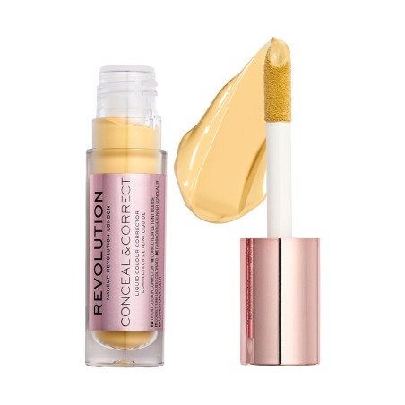 Makeup Revolution, Conceal & Correct, Corrective, Liquid Concealer, Banana Deep, 4 g