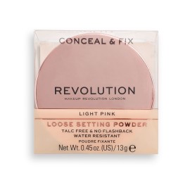 Makeup Revolution, Conceal & Fix, Vegan, Loose Setting Powder, Light Pink, 13 g