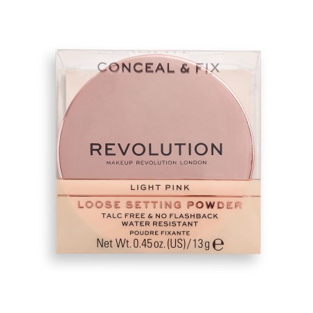 Makeup Revolution, Conceal & Fix, Vegan, Loose Setting Powder, Light Pink, 13 g