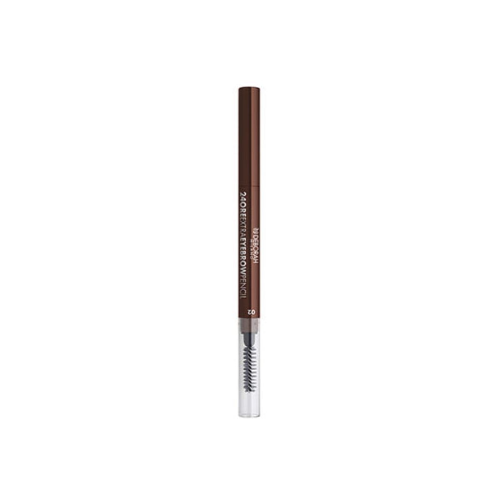 Deborah, 24 Ore Extra, Double-Ended, Eyebrow Cream Pencil & Brush 2-In-1, 03, Dark