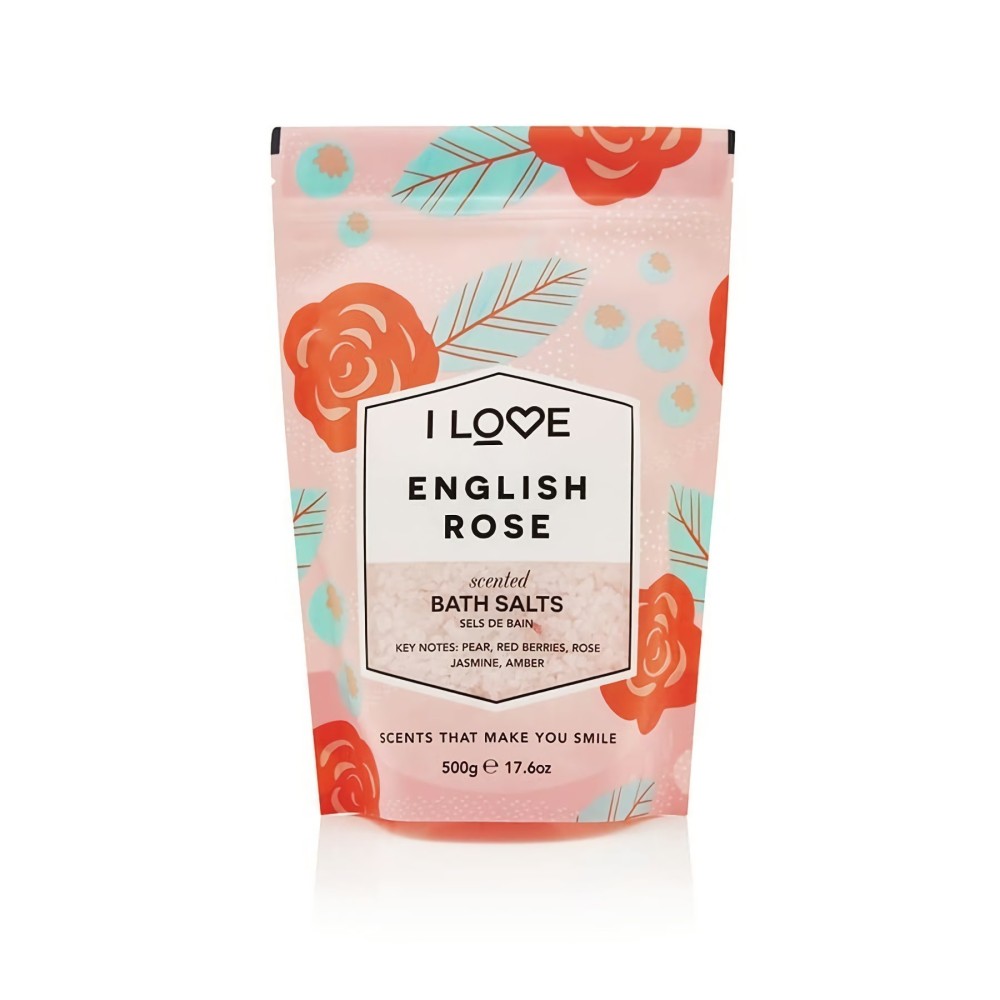 I Love, Signature Collection, English Rose, Bath Salt, 500 g