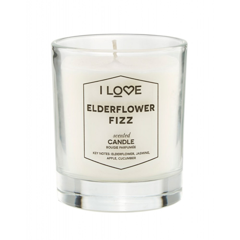I Love, Elderflower Fizz, Raspberry, Scented Candle, 160 g