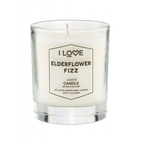 I Love, Elderflower Fizz, Raspberry, Scented Candle, 160 g