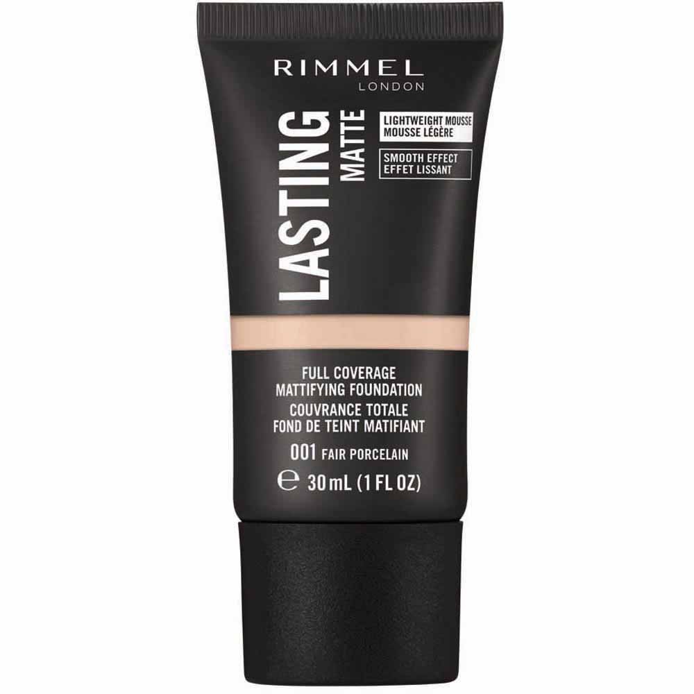 Rimmel London, Lasting Matte, Full Cover, Liquid Foundation, 001, Fair Porcelain, 30 ml