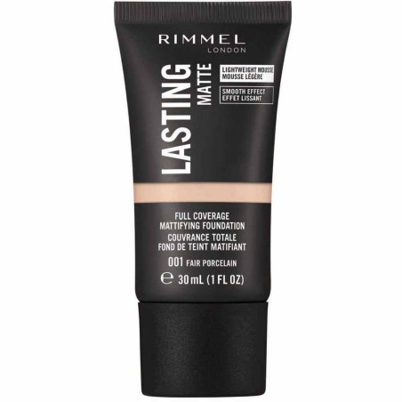 Rimmel London, Lasting Matte, Full Cover, Liquid Foundation, 001, Fair Porcelain, 30 ml