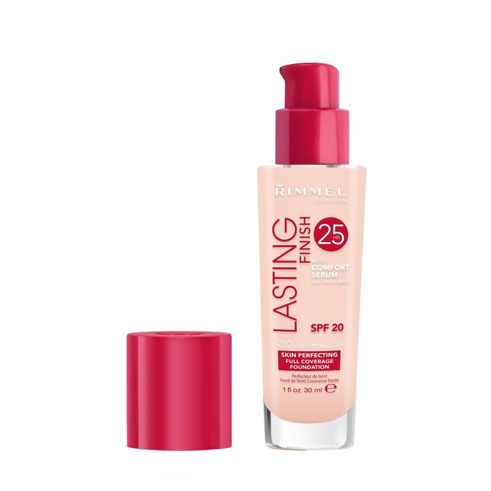 Rimmel London, Lasting Finish, Liquid Foundation, 010, Porcelain, SPF 20, 30 ml