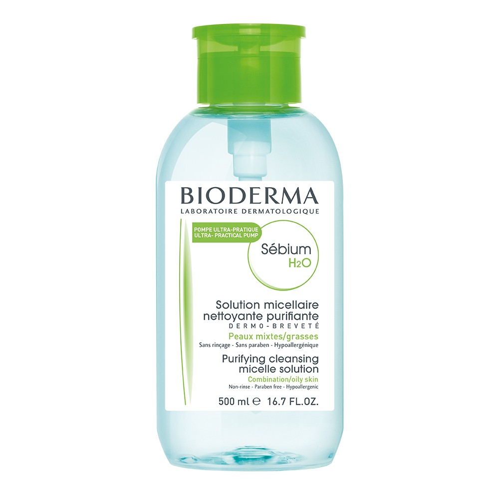 Bioderma, Sebium H2O, Active Ingredients, Purifying, Micellar Water, For Combination To Oily Skin, 500 ml