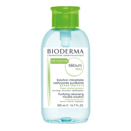 Bioderma, Sebium H2O, Active Ingredients, Purifying, Micellar Water, For Combination To Oily Skin, 500 ml