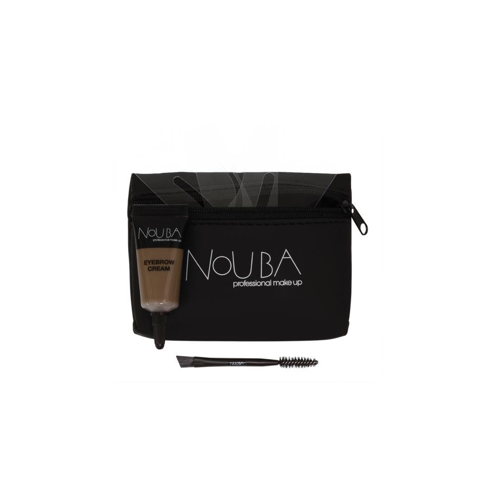 10 Set Nouba: Nouba, Eyebrow Brush + Nouba, Eyebrow Gel, 7 ml + Textile Makeup Bag, Black