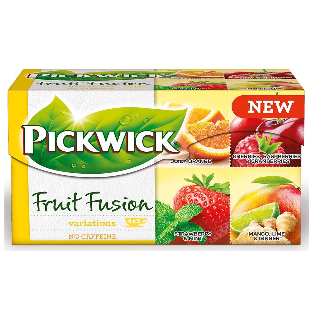Pickwick Fruchtfusion-Variationen (saftige Orange, Kirschen Himbeeren Cranberries, Erdbeere Minze, Mango Limette Ingwer)
