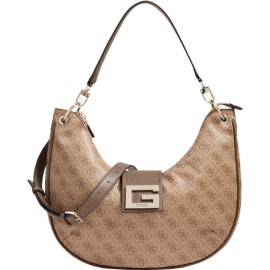 Guess, Brightside, Polyurethane, Textile Bag, Hobo Latte, For Women