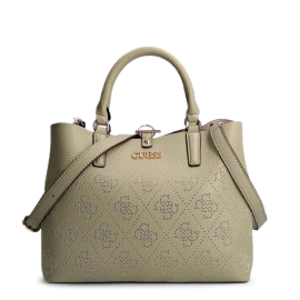 Guess, Amara, Polyurethane, Textile Handbag, 4G Logo, Green, HWSG8493060, 29 x 22 x 14 cm