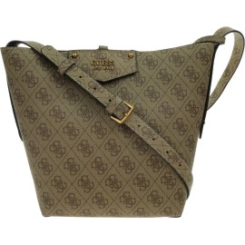 Guess, Brenton, Polyurethane, Textile Bag, Olive, HWESB839001LTL, For Women, 36 x 27 x 13 cm