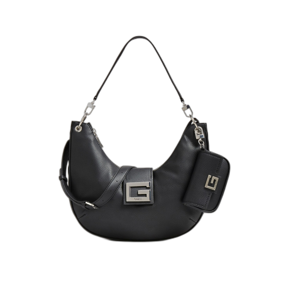 Guess, Brightside, Polyurethane, Textile Bag, Mini, Black, For Women