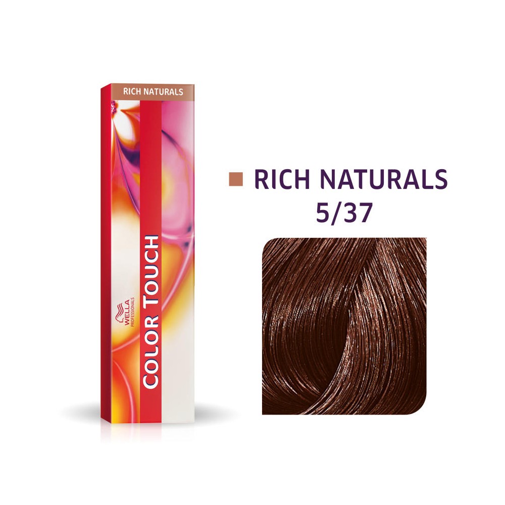 Wella Professionals, Color Touch, Ammonia-Free, Semi-Permanent Hair Dye, 5/37 Light Chestnut Golden Brown, 60 ml